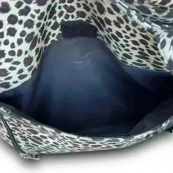 Cheetah‎ Y2K Shoulder Bag Nylon Animal Print Tote Organizer Zipper Multi Pockets - Picture 7 of 11